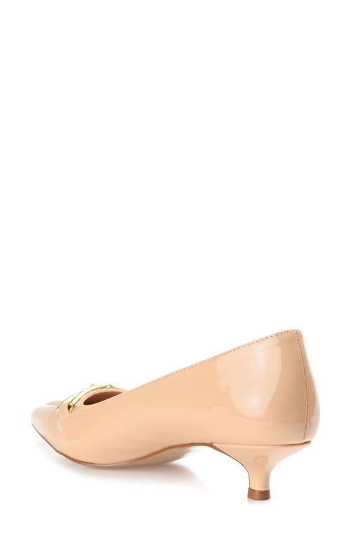 Journee Collection Rumi Metal Bit Kitten Heel Pump In Nude