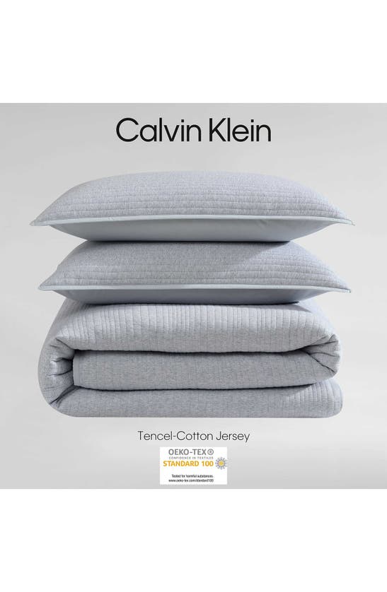 Calvin Klein Modern Ribbed Jersey 3 Piece Duvet Cover Set, King In Blue