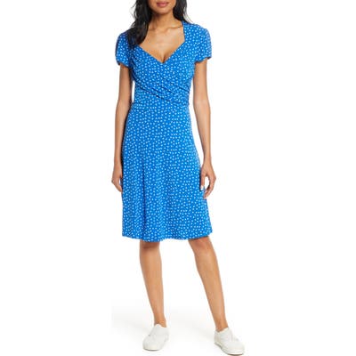 Leota Print Jersey Fit & Flare Dress, Blue