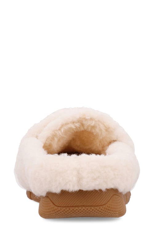 Mia Cocoa Faux Shearling Slipper In Off White