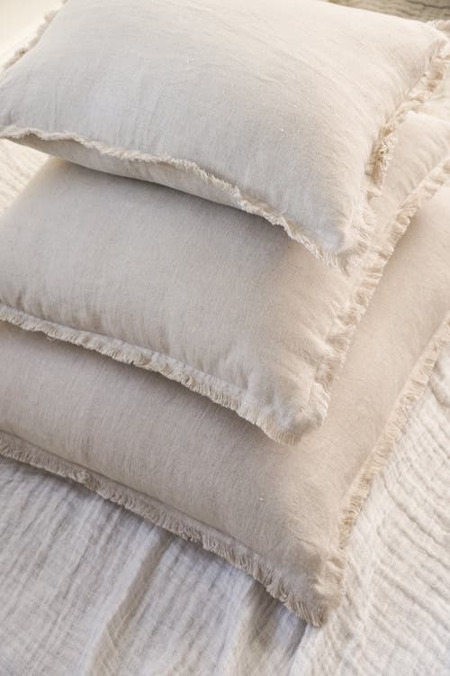 Anaya Fringe So Soft Linen Pillows Cover Only In Beige