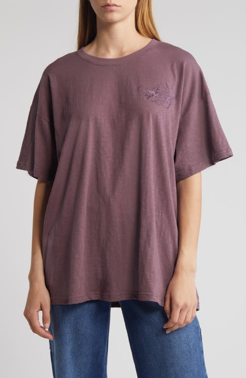 Boys Lie Fool's Gold Embroidered Logo Slub Cotton T-shirt In Purple