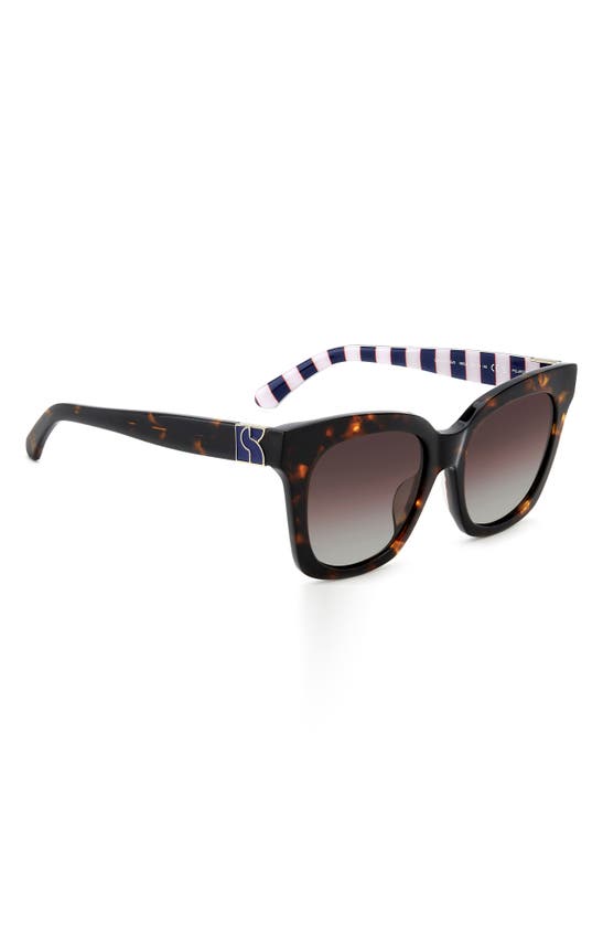 Shop Kate Spade Constance 53mm Polarized Gradient Cat Eye Sunglasses In Havana/ Brown Grad Polar