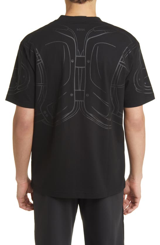 Shop Hugo Boss Boss X Nfl Tackle Graphic T-shirt In Chicago Bears Black