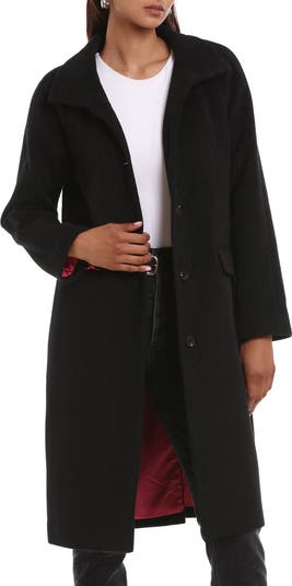 Single Breasted Wool Blend Coat