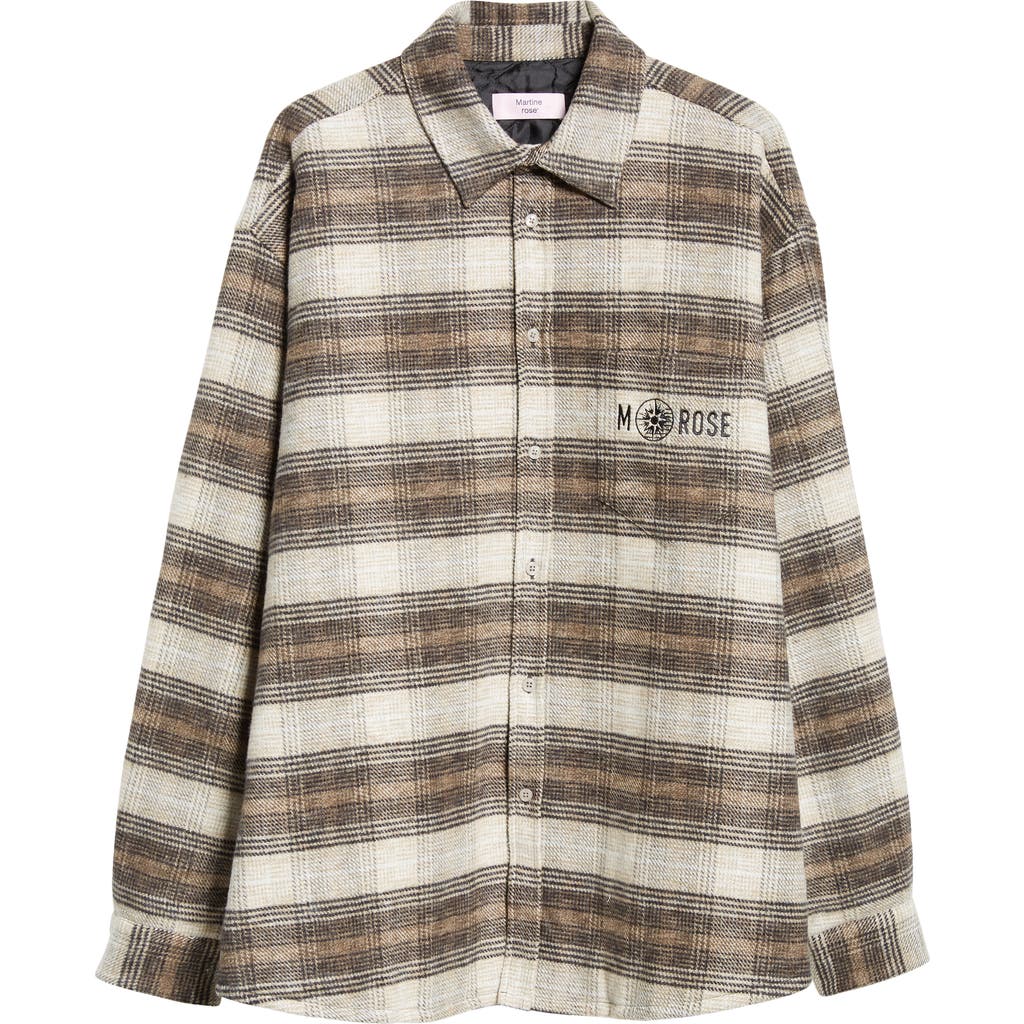 Martine Rose Check Patterned Flannel Overshirt In Brown Check