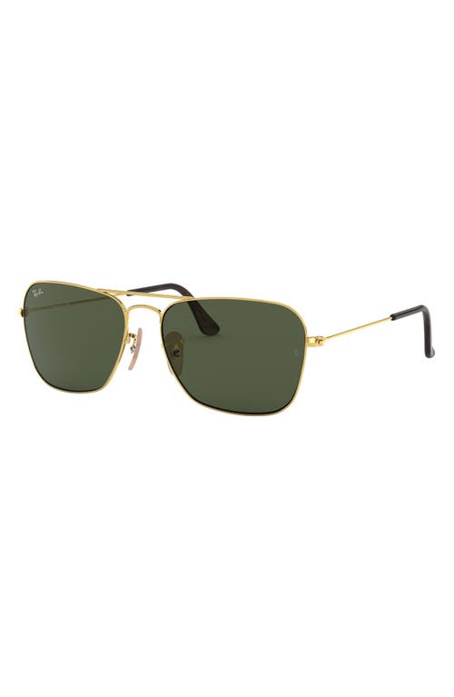 Shop Ray Ban Ray-ban 'caravan' 55mm Sunglasses In Gold/dark Green