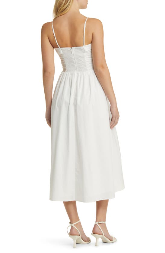 Shop Wayf Sammie Pleat Strapless Stretch Cotton Sundress In Ivory