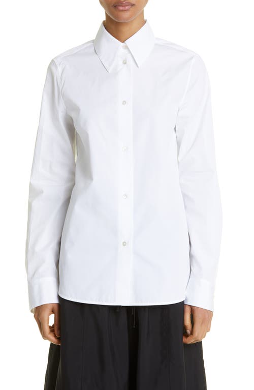 Jil Sander Slim Fit Cotton Button-Up Shirt in 100 - Optic White