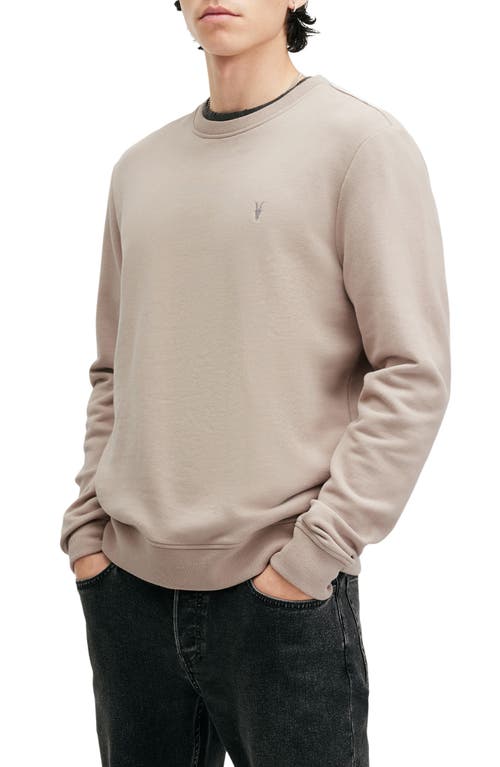 Shop Allsaints Raven Crewneck Sweatshirt In Boston Taupe