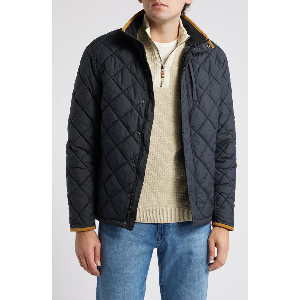 Mizzen+Main Belmont Quilted Wrinkle Resistant Insulated Jacket in Black Solid