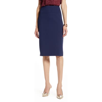 Halogen Ponte Pencil Skirt, Blue