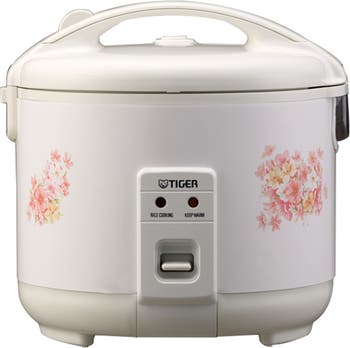 Tiger 5.5 Cup Floral White Rice Cooker & Warmer jnp-1000