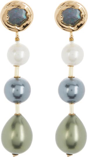 Mixed Minitation Pearl Drop Earrings