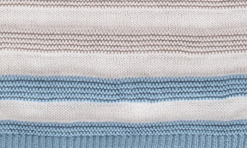 Feltman Brothers Stripe Cotton Sweater & Pants Set In Ecru/vintage Blue