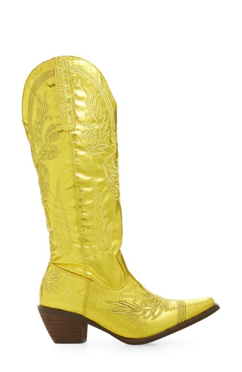 Shop Azalea Wang Ayanna Western Boot In Gold