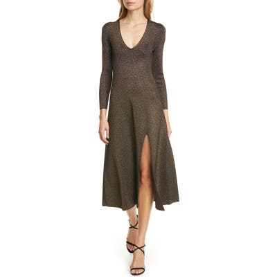 A.l.c. Serafina Metallic Knit Midi Dress, Black