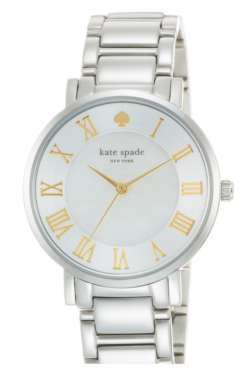 KATE SPADE NEW YORK 'gramercy grand' round bracelet watch, 38mm, Main, color, 040
