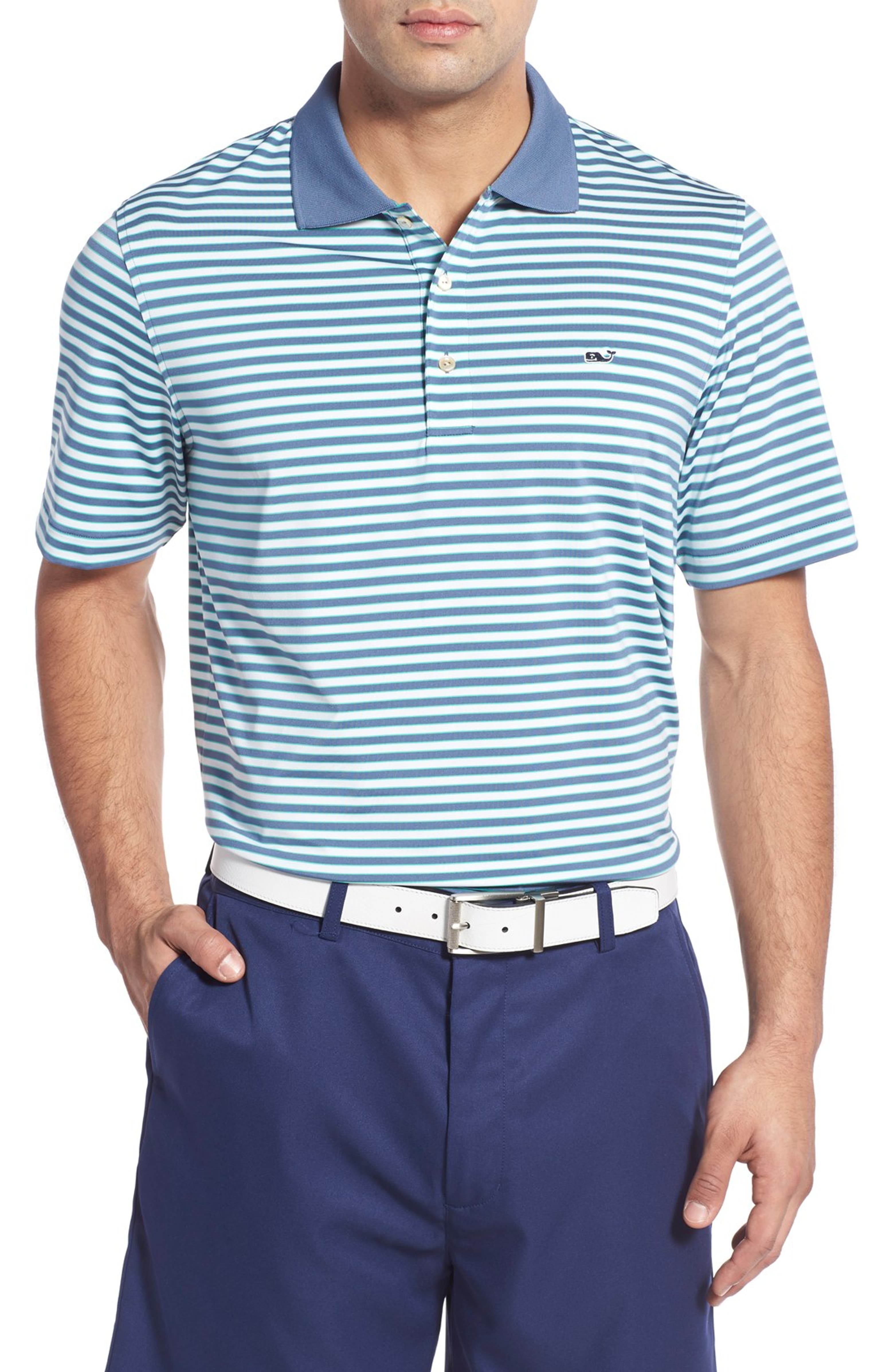 Vineyard Vines 'Yardage Stripe' Stretch Performance Golf Polo | Nordstrom