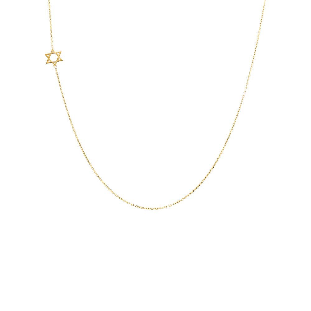 BY ADINA EDEN Solid Sideways Star of David Necklace 14K in 14K Gold Cover