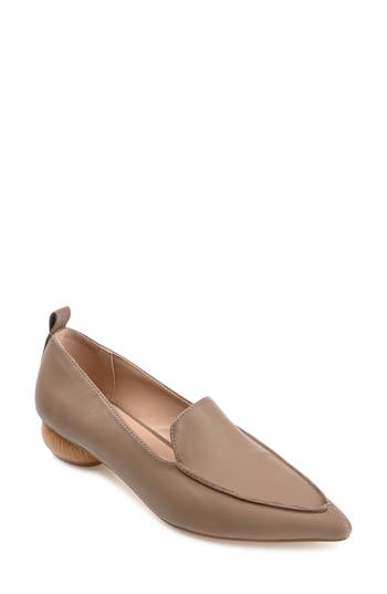 Journee Collection Maggs Heeled Loafer In Taupe