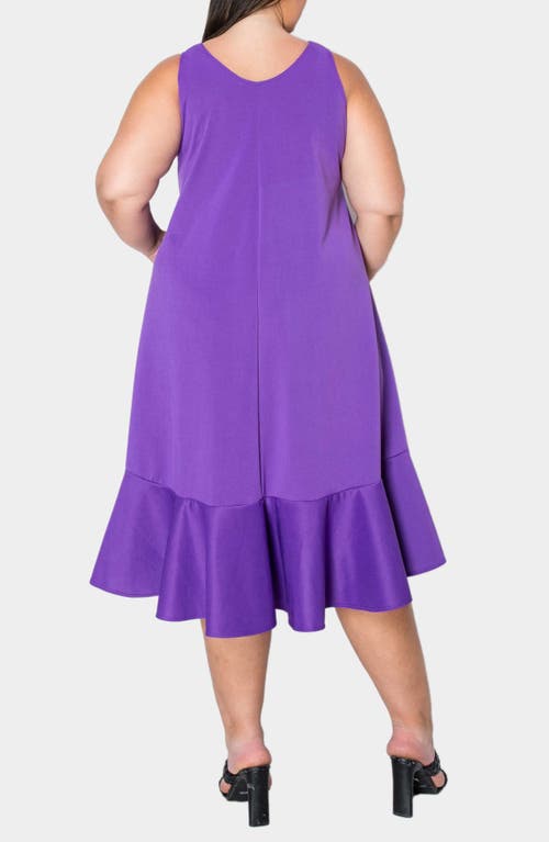 Shop L I V D Simone Pocket Stretch Sleeveless A-line Dress In Purple