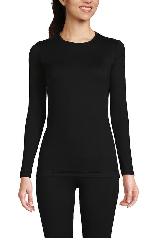 Lands' End Baselayer Cozy Thermaskin Crewneck Top In Black