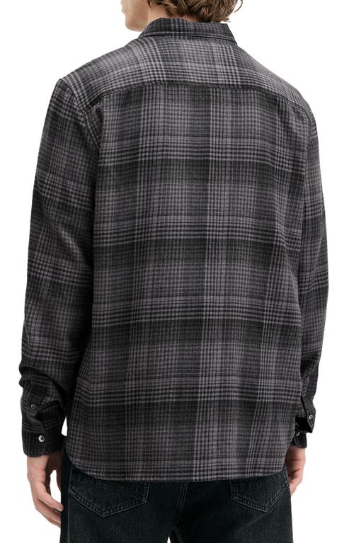 Shop Allsaints Sonik Plaid Flannel Button-up Shirt In Grey