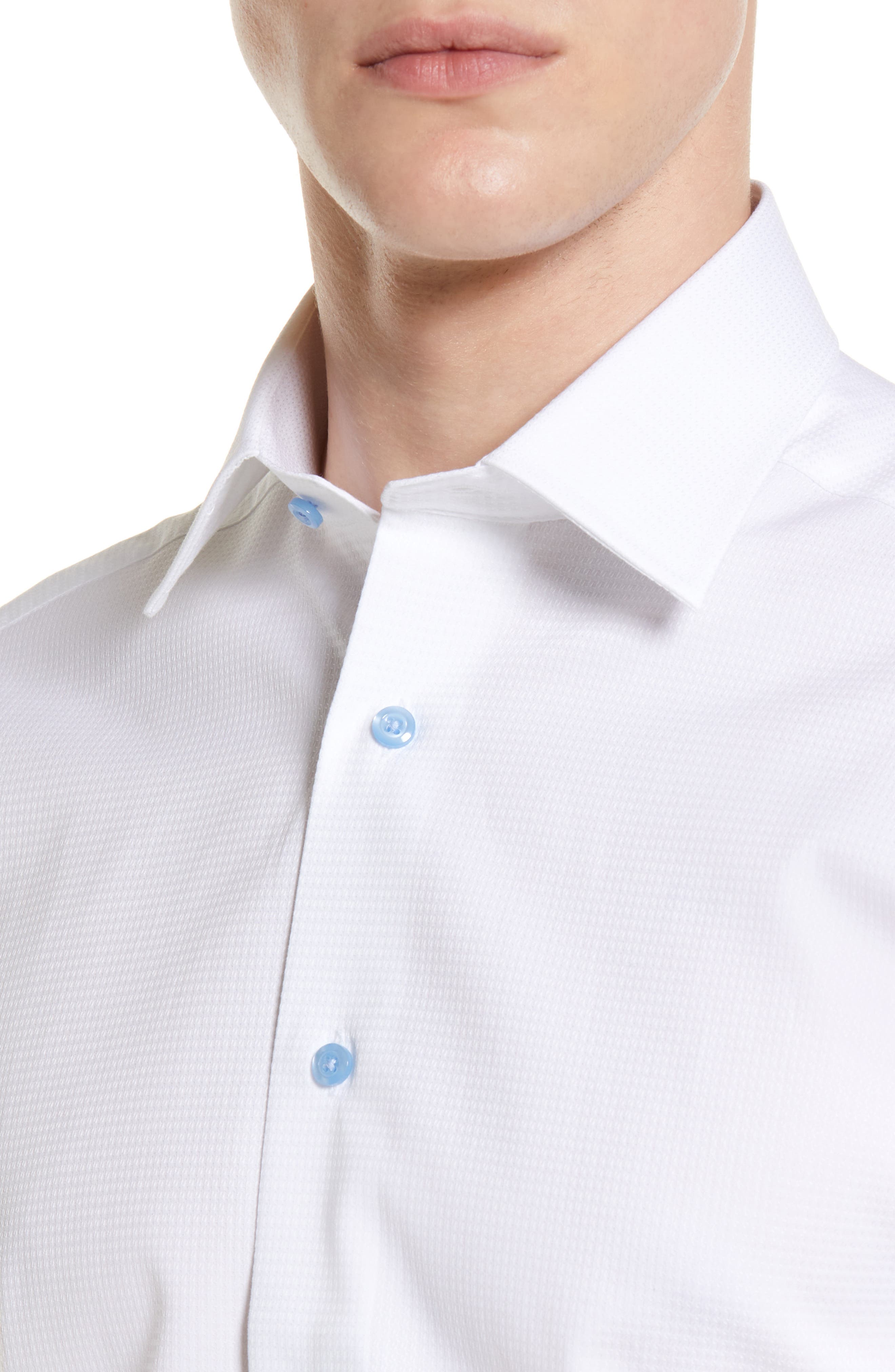 David Donahue Slim Fit Textured Dobby 