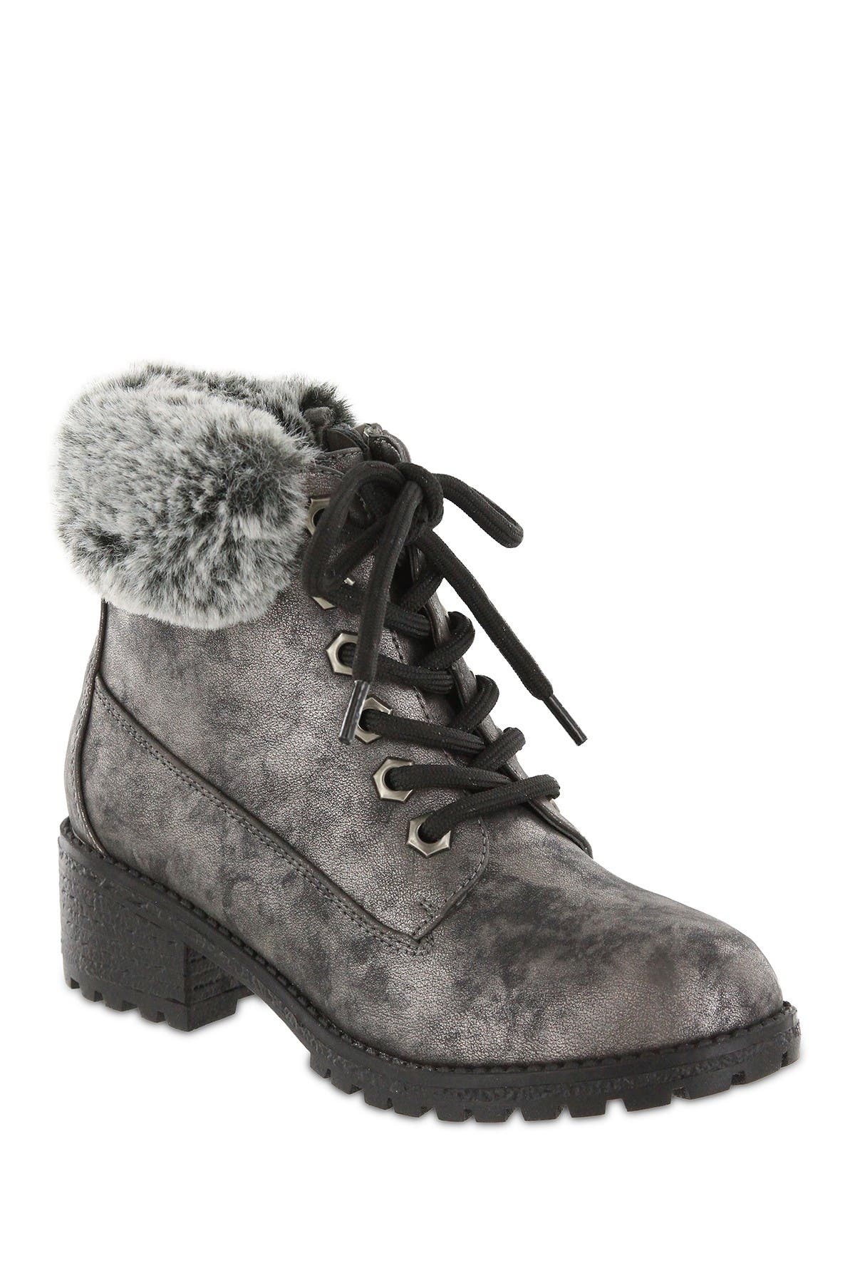 fur trim combat boots