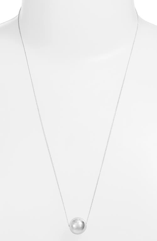 Aurora Imitation Pearl Pendant Necklace in High Polish Silver
