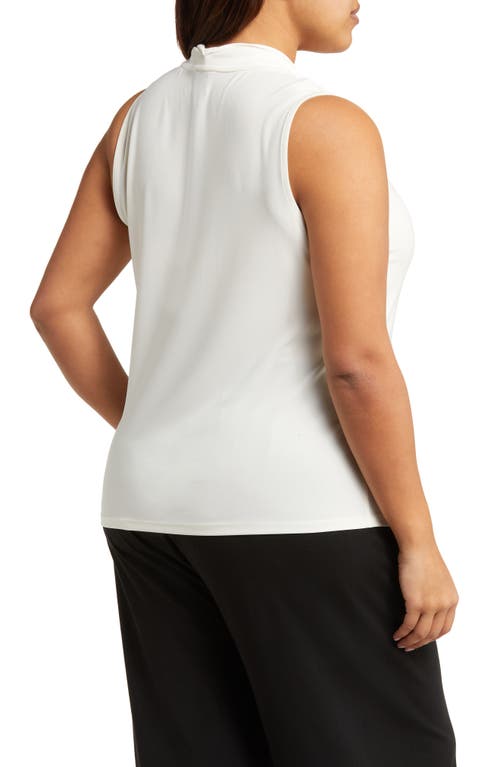 Anne Klein Triple Pleat Sleeveless Top In Anne White