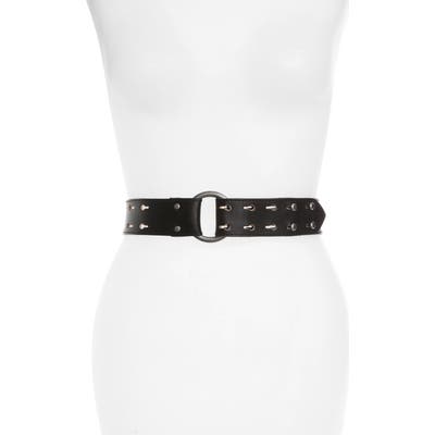 Frye Leather Belt, Black/ Antique Nickel