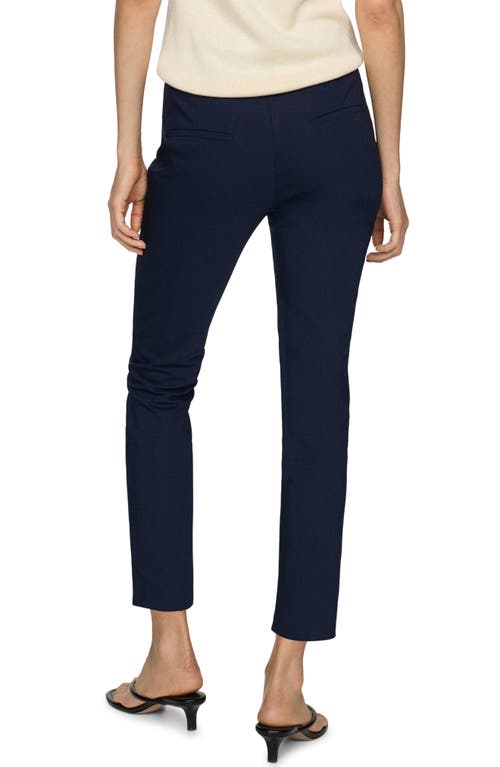 Mango Crop Skinny Pants In Navy