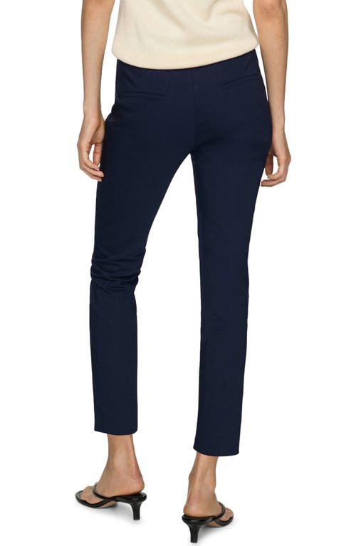 Shop Mango Crop Skinny Pants In Navy