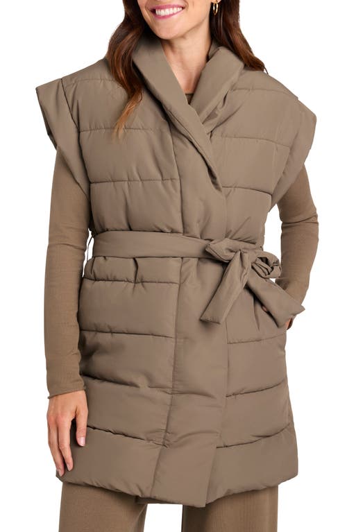 Shop Splendid X @cellajaneblog Long Quilted Puffer Vest In Toast