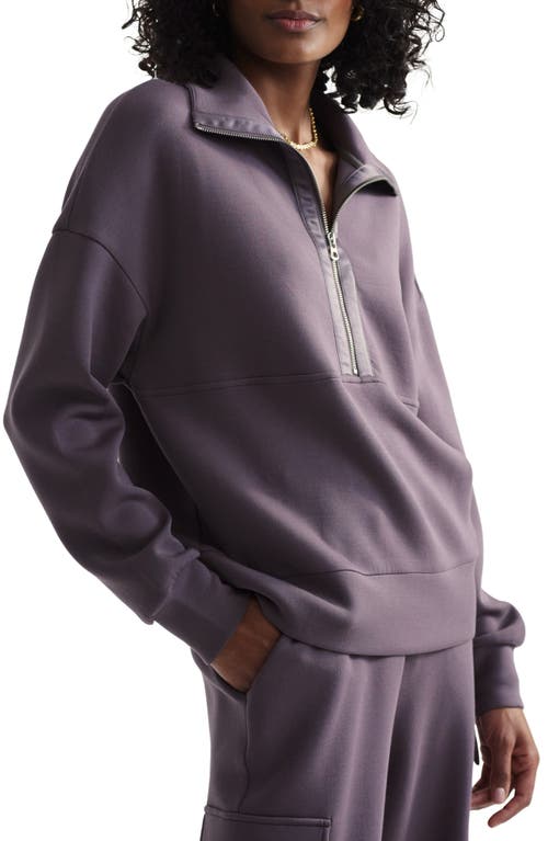 Shop Varley Keller Half Zip Top In Cocoa Berry