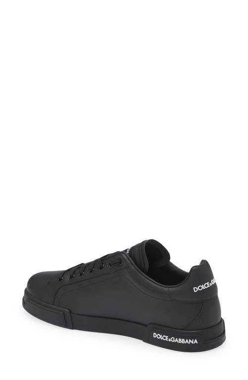 Dolce & Gabbana Portofino Low-top Sneakers In Black/black