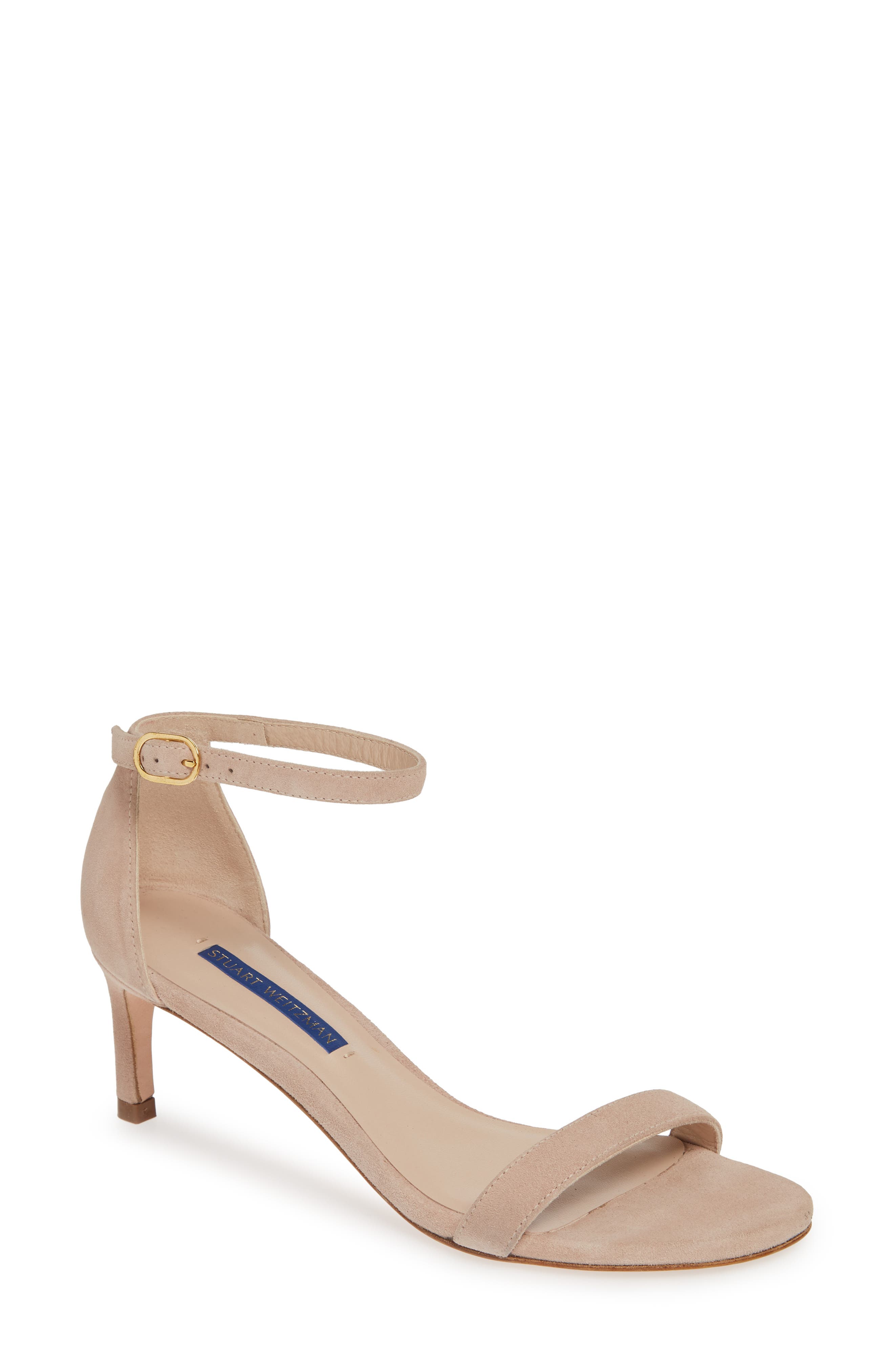 Stuart Weitzman Nunaked Lather Ankle Strap Sandal In Dolce Suede