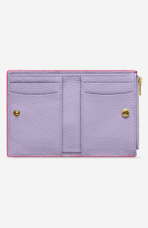 Shop Maison De Sabre Maison De Sabré Small Leather Bifold Wallet In Fuchsia Lavender