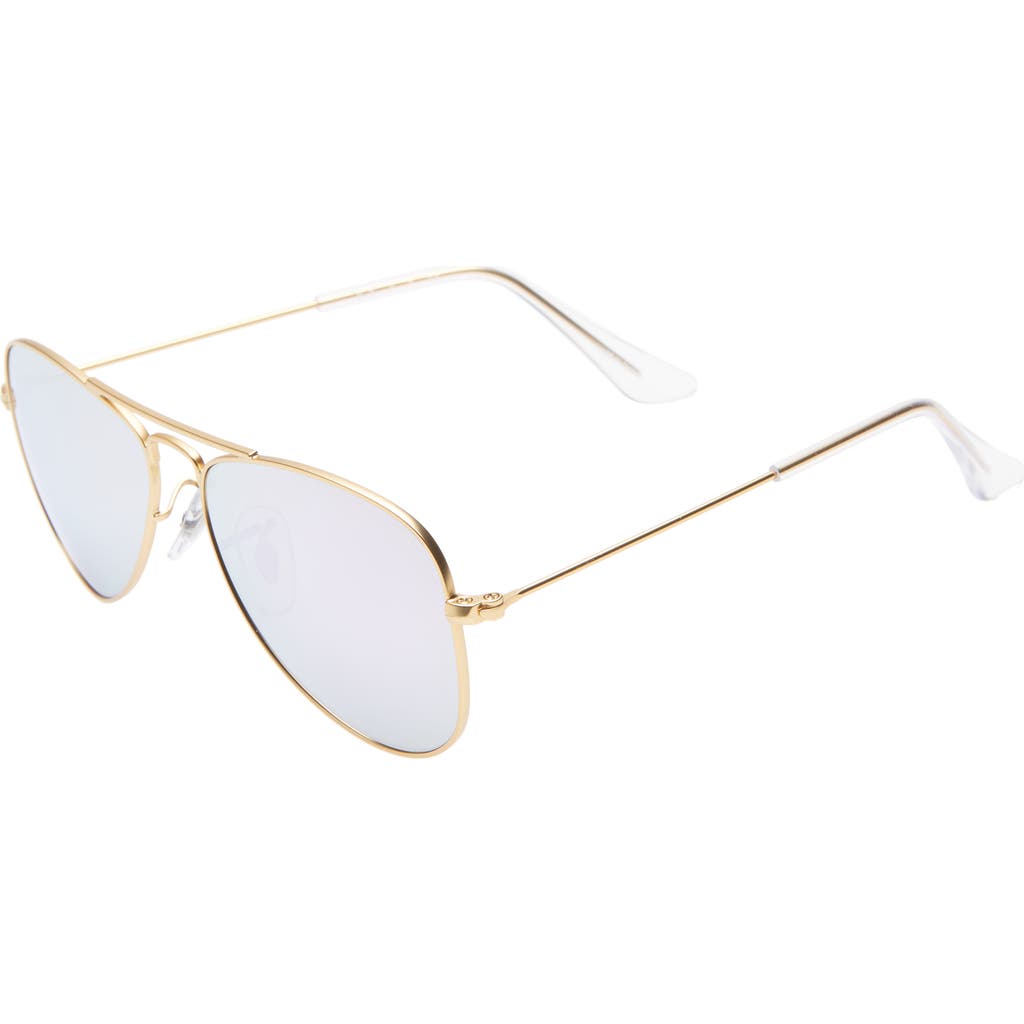 RAY BAN RAY-BAN JUNIOR 50MM MIRRORED AVIATOR SUNGLASSES