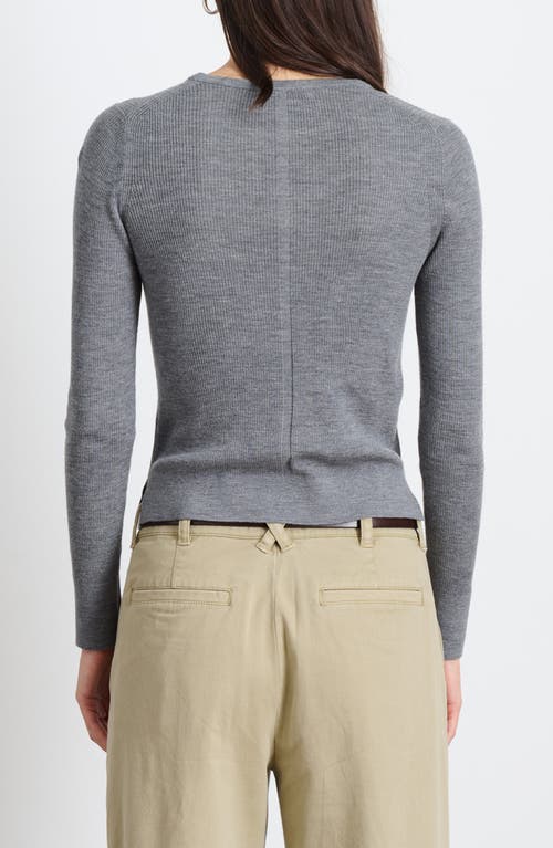 Shop Alex Mill Ava Fine Gauge Merino Wool Sweater In Heather Grey