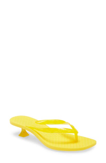 Sigerson Morrison Iconic Kitten Heel Flip Flop In Yellow