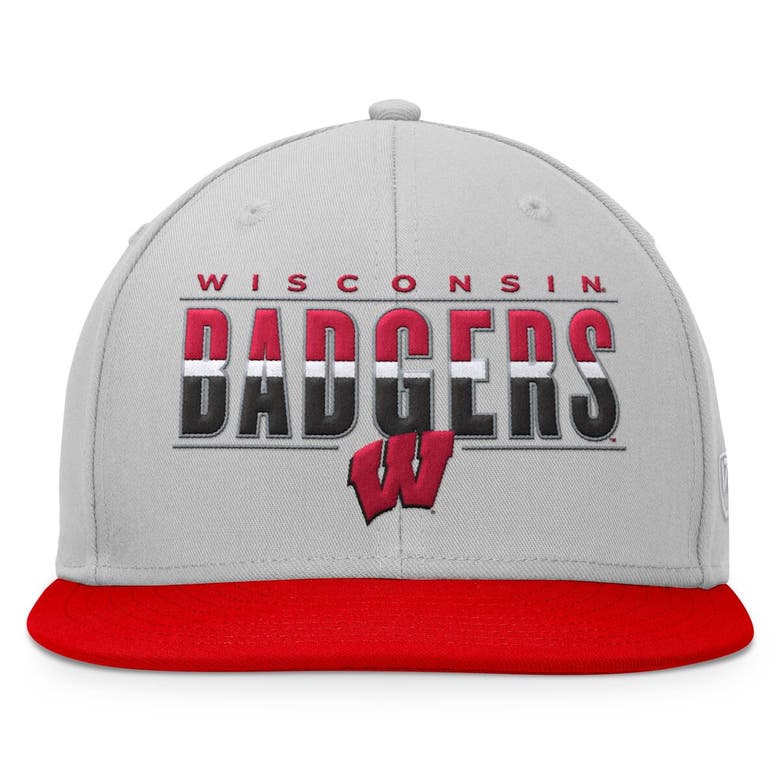 Shop Top Of The World Gray Wisconsin Badgers Hudson Snapback Hat