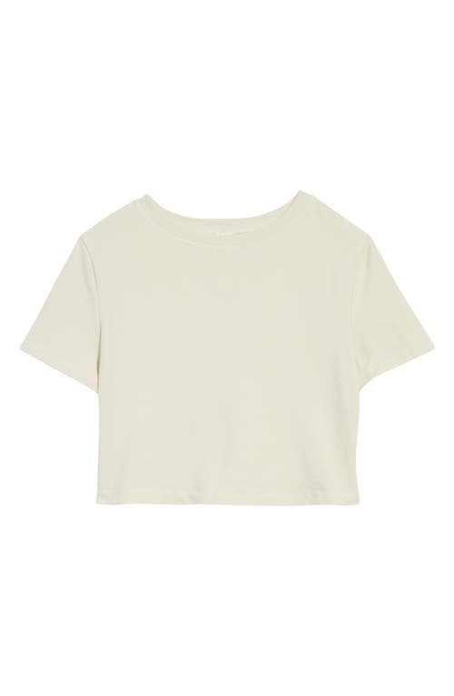 SKIMS Cotton Blend Jersey Crop Top in Bone