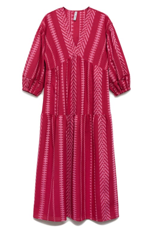 Shop Mango Geometric Print Dress In Fuchsia