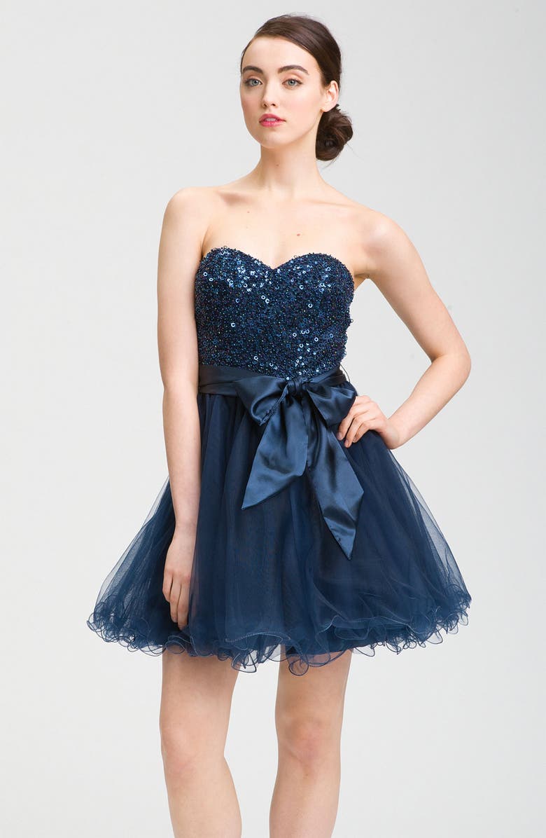 Sean Collection Embellished Strapless Tulle Cocktail Dress (Online Only ...