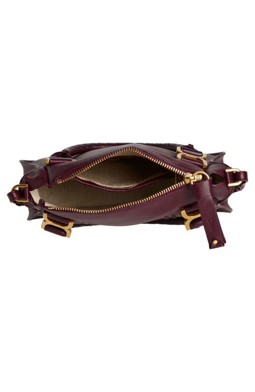 Shop Chloé Small Marcie Leather Satchel In Dimness Purple