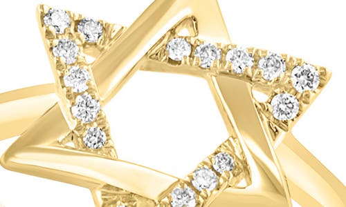 Effy 14k Yellow Gold Diamond Star Of David Ring In Gold