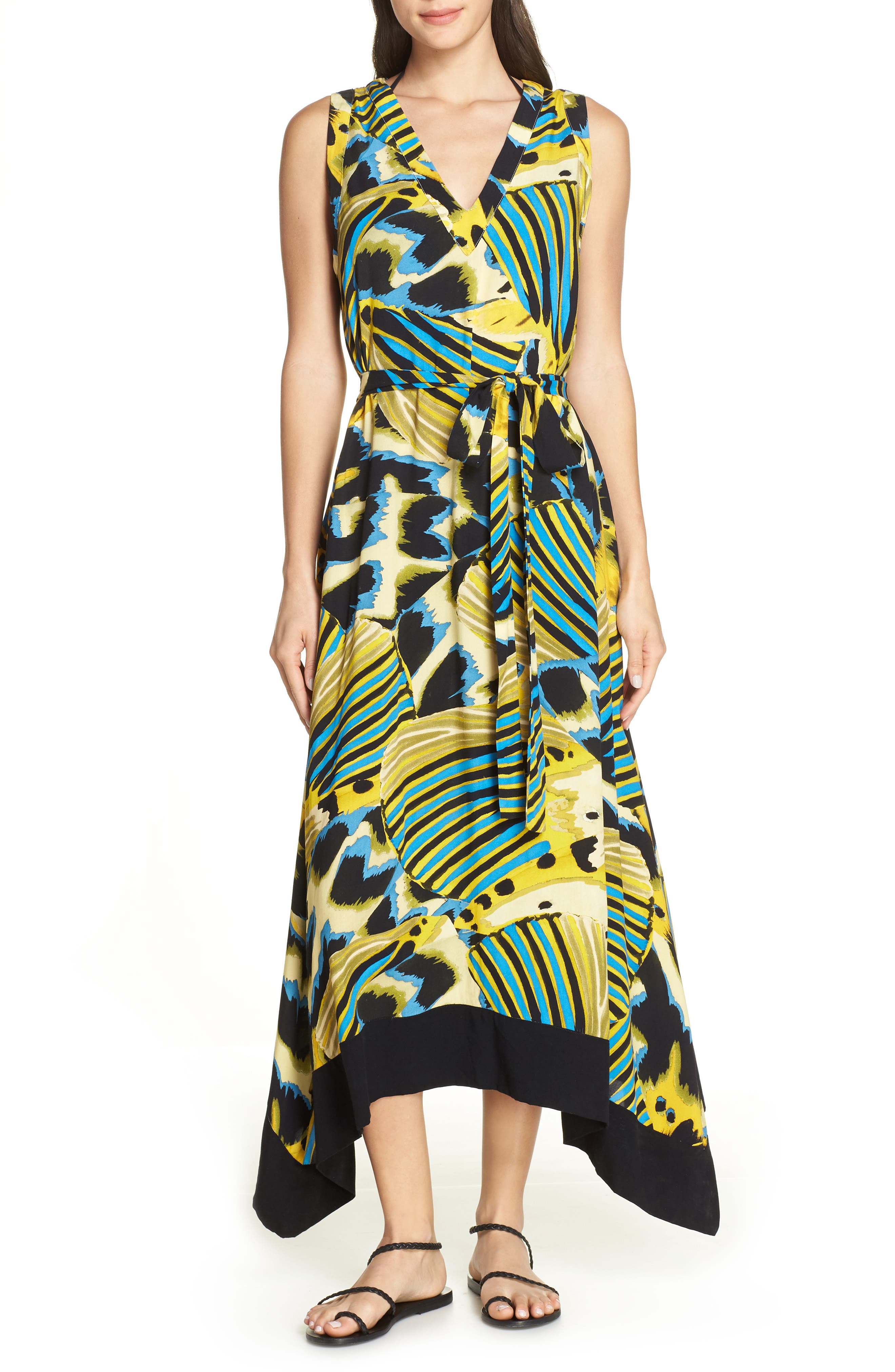 Lenny Niemeyer Barred Cover-Up Maxi Dress, Yellow